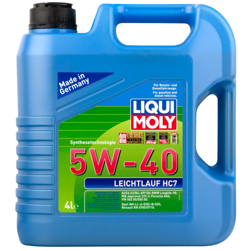 1382 LiquiMoly НС-синт. мот.масло Leichtlauf HC 7 5W-40 SN A3/B4 (4л) - 4 л