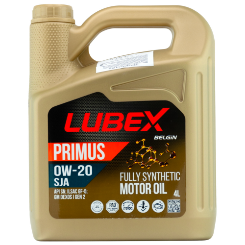 L034-1331-0404 LUBEX Синт-ое мот.масло PRIMUS SJA 0W-20 SN+RC GF-5 (4л) - 4 л L034-1331-0404 LUBEX Синт-ое мот.масло PRIMUS SJA 0W-20 SN+RC GF-5 (4л) - 4 л