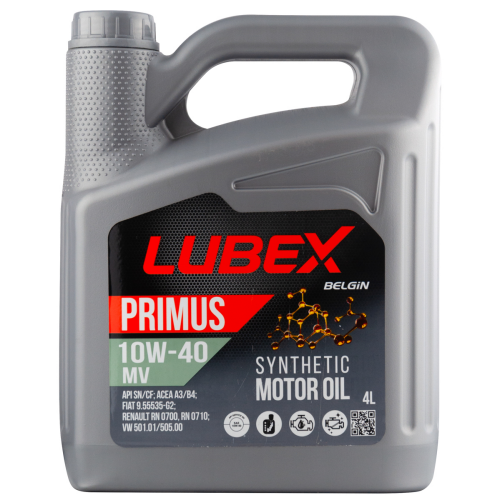 L034-1322-0404 LUBEX Синт-ое мот.масло PRIMUS MV 10W-40 CF/SN A3/B4 (4л) - 4 л L034-1322-0404 LUBEX Синт-ое мот.масло PRIMUS MV 10W-40 CF/SN A3/B4 (4л) - 4 л