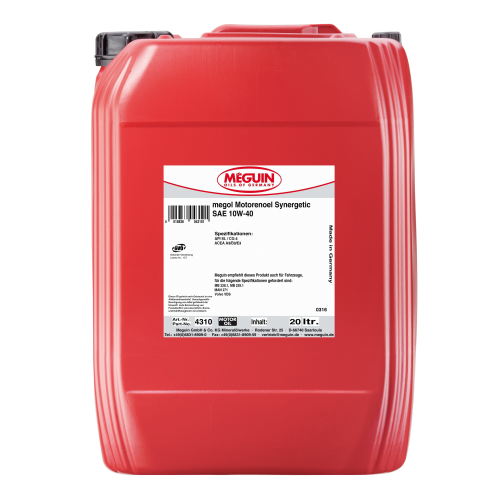 4310 Meguin Мин. мот.масло Megol Motorenoel Synergetic 10W-40 CG-4/SL A3/B3/E3 (20л) - 20 л