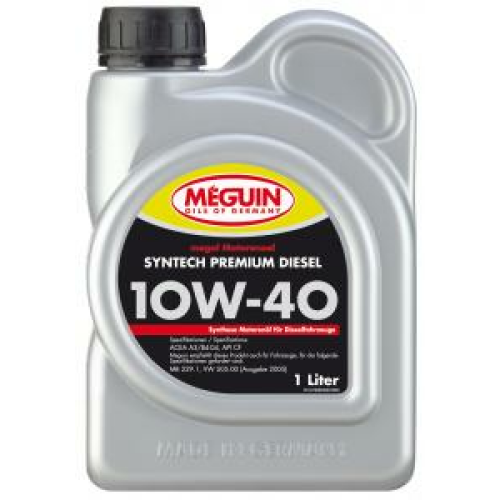 4340 Meguin НС-синт. мот.масло Megol Motorenoel Syntech Premium Diesel 10W-40 CF A3/B4 (1л) - 1 л
