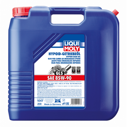 1047 LiquiMoly Мин. тр.масло Hypoid-Getriebeoil 85W-90 GL-5 (20л) - 20 л 1047 LiquiMoly Мин. тр.масло Hypoid-Getriebeoil 85W-90 GL-5 (20л) - 20 л
