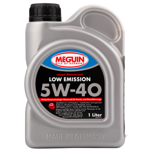 6573 Meguin НС-синт. мот.масло Megol Motorenoel Low Emission 5W-40 CF/SN C3 (1л) - 1 л 6573 Meguin НС-синт. мот.масло Megol Motorenoel Low Emission 5W-40 CF/SN C3 (1л) - 1 л